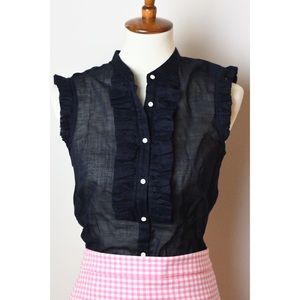J.Crew Navy Button Up Blouse